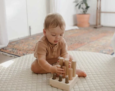 Montessori wooden puzzle cylinders for toddlers - Learning Island