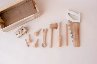 Natural Wooden Tools Set Toy tools in the set - Learning Island