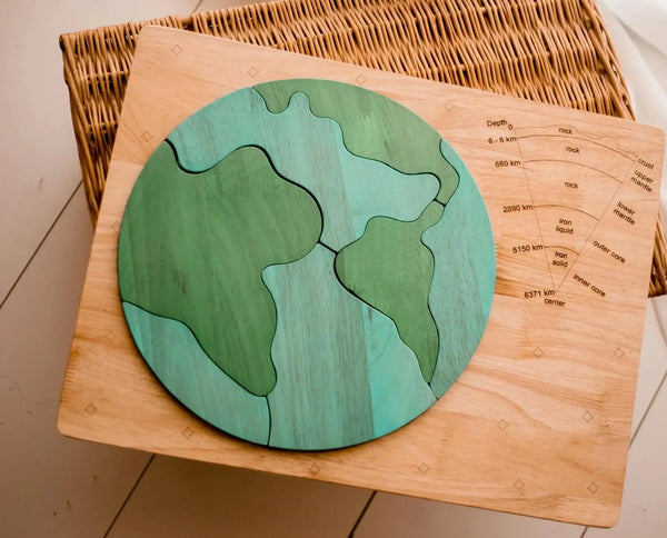 Earth Core Montessori Wooden Puzzle solve detail - Learning Island