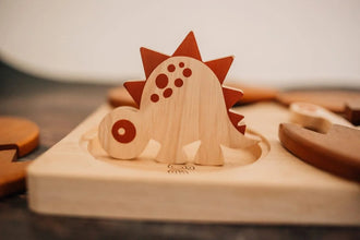 Wooden Dinosaur Layered Puzzle detail of dinosaur - Learning Island