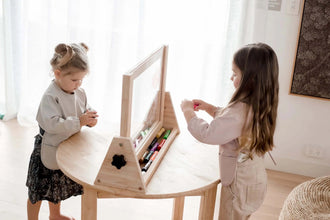 4 in 1 Kids' Table Easel detail from other side - Learning Island