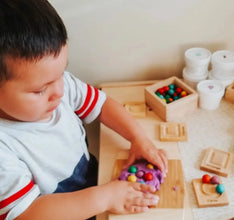 Wooden Sensory Shapes Board 3 year old toy - Learning Island