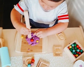 Wooden Sensory Shapes Board with materials - Learning Island