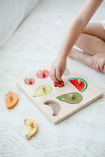 Wooden Fruit Knob Puzzle 2 year old playing - Learning Island