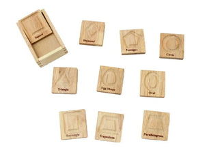 Wooden Sensory Shapes Board top view on white background - Learning Island