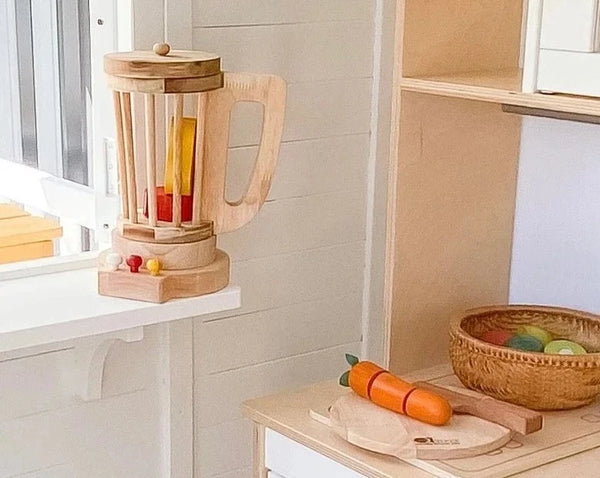 Wooden Blender Toy in window - Learning Island